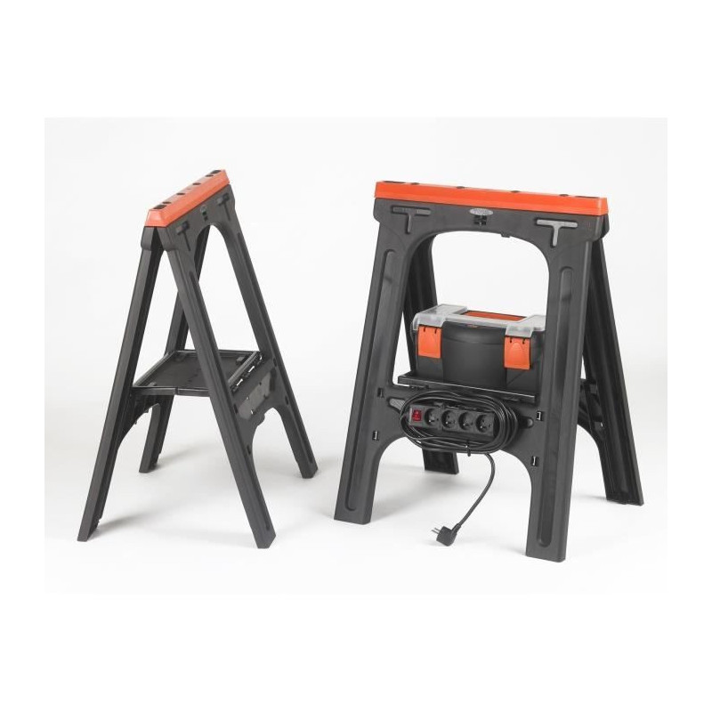 Tood lot of 2 folding trestles 60x10x80 cm Maximum load 200 kg