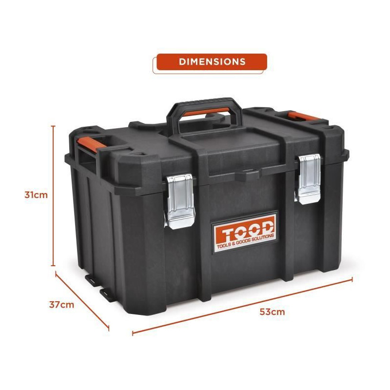 Tool case - TOOD - Waterproof - Tool storage dividers - 53x37x31 cm