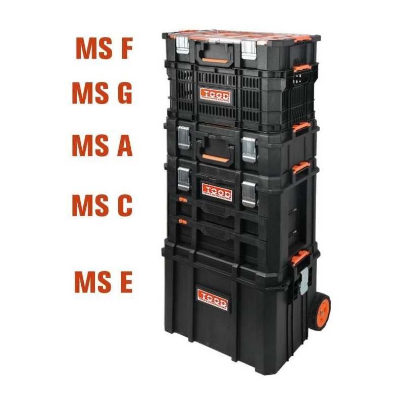Tool case/tray - TOOD - Waterproof - Wheels and handle - 56x37x41 cm