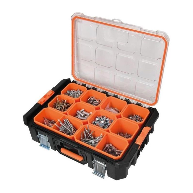 Organizer case - TOOD - 12 removable compartments - Transparent lid -