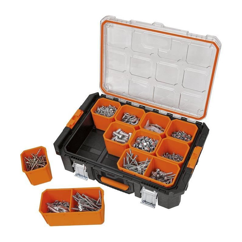 Organizer case - TOOD - 12 removable compartments - Transparent lid -