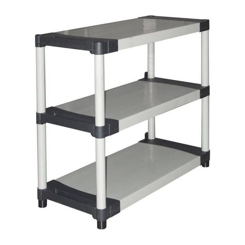 Plastic shelf - TOOD - 3 shelves - Load 80 kg per shelf - 80x40x85 cm