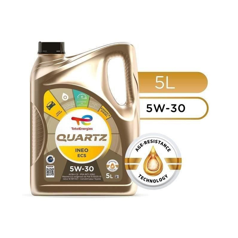 TOTAL OIL PETROL & DIESEL ENGINE 5L QUARTZ INEO ECS 5W30