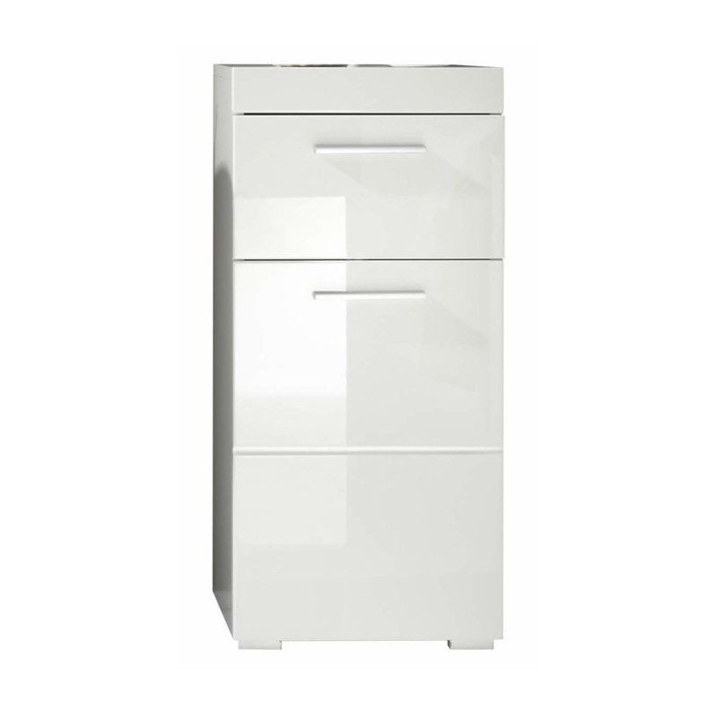 AMANDA bathroom cabinet - 1 door + 1 drawer - Glossy white - L37 x D31