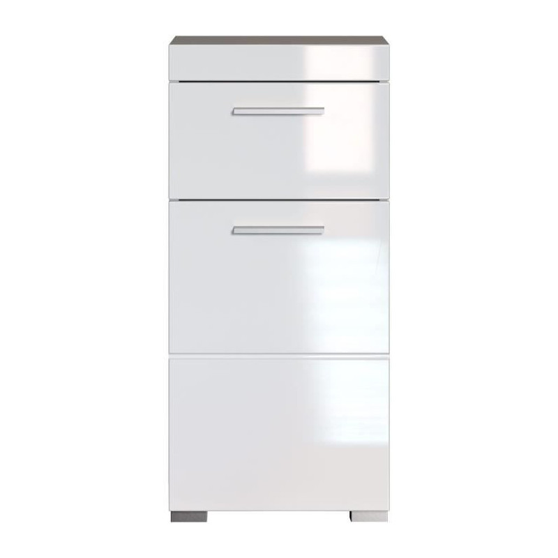 AMANDA bathroom cabinet - 1 door + 1 drawer - Glossy white - L37 x D31