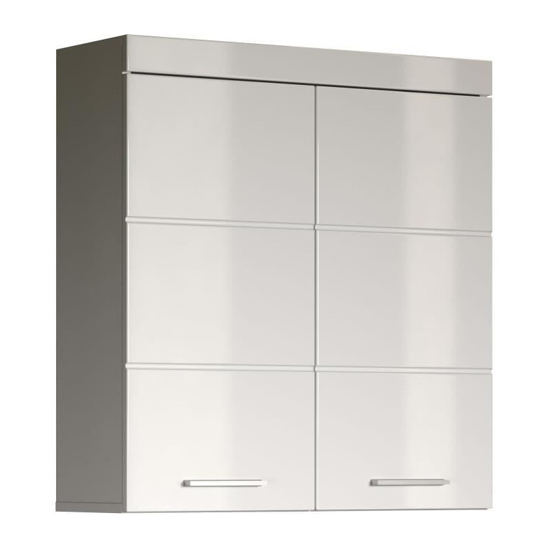 AMANDA bathroom cabinet - 2 doors - Glossy white - L73 x D23 x H77 cm