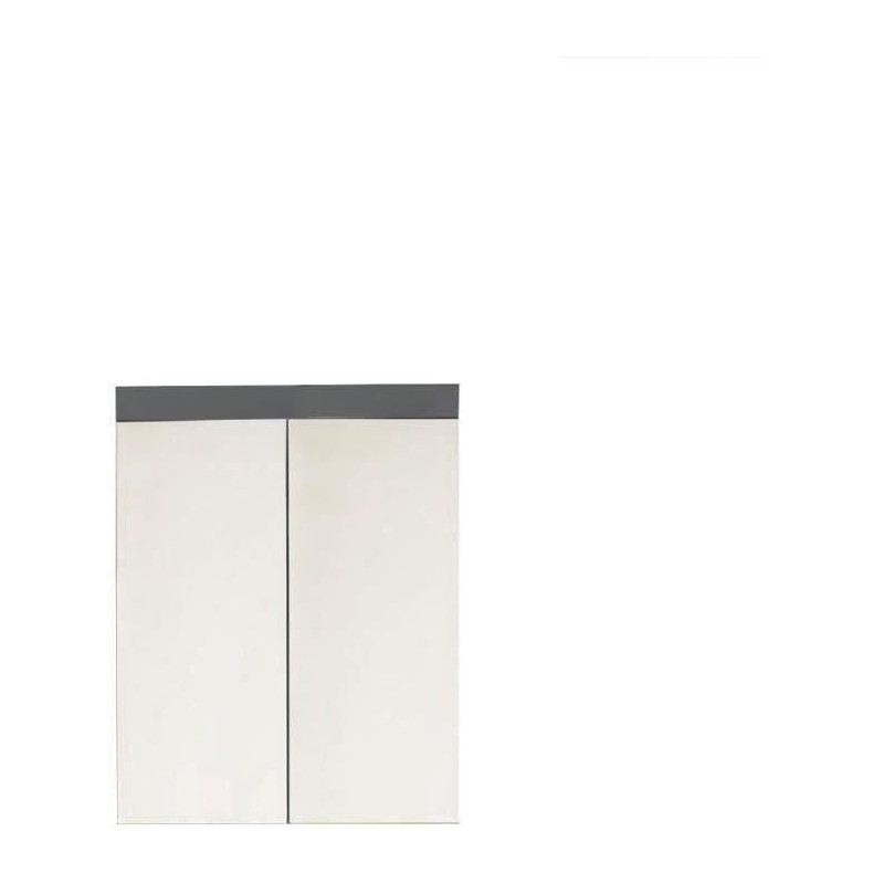 Bathroom Mirror Cabinet - AMANDA - 2 mirror doors - Grey - 60x17x77cm