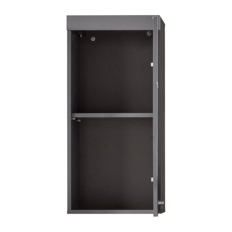 Bathroom wall unit - AMANDA - 1 door - Glossy grey - 37 x 77 x 23 cm