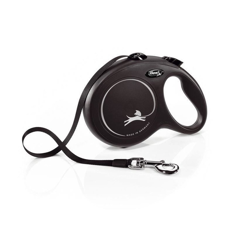 FLEXI New Classic Leash strap - L: 8 m - Black - Dogs