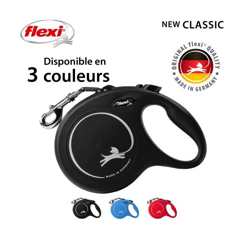 FLEXI New Classic Leash strap - L: 8 m - Black - Dogs