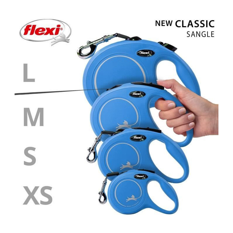 Flexi Newclassic Bleu, Size L, 8m, max. 50kg