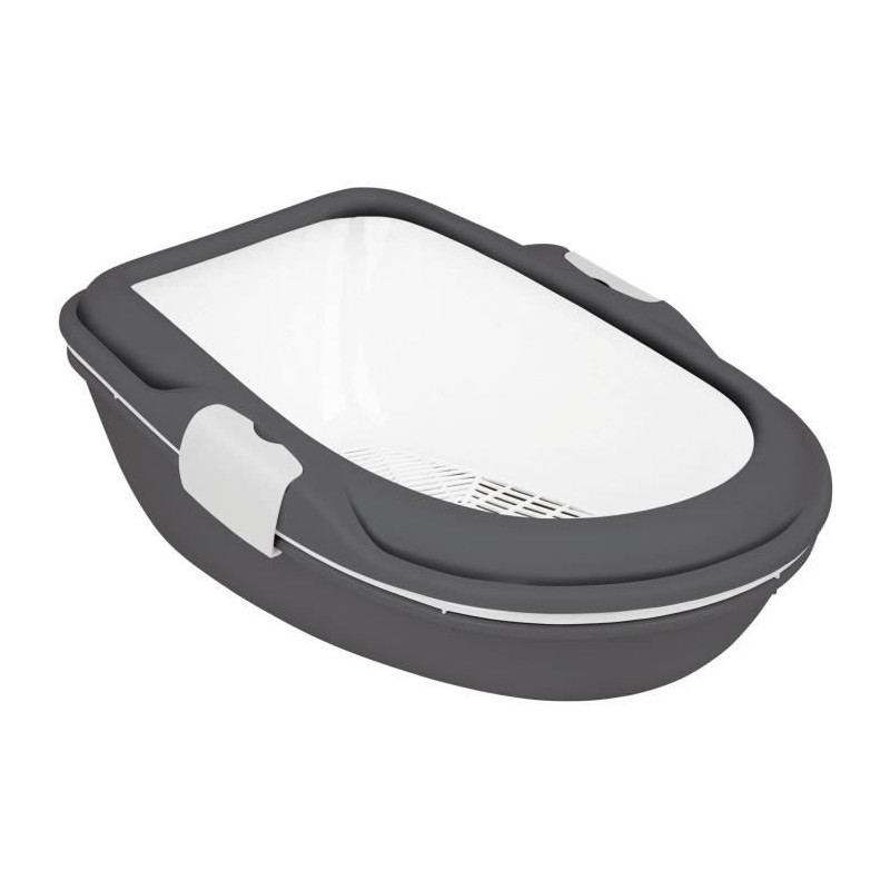 TRIXIE Primo litter box, with rim - XXL - 56 x 25 x 71 cm - Gray and w