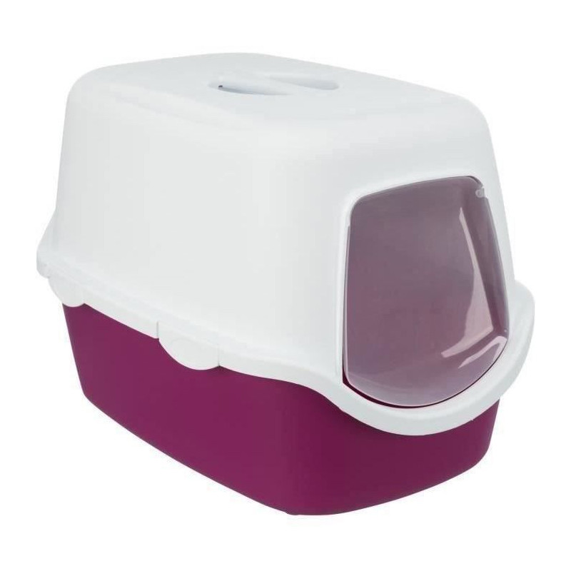 TRIXIE Vico litter box - Lid - 40 × 40 × 56 cm - Berry and white