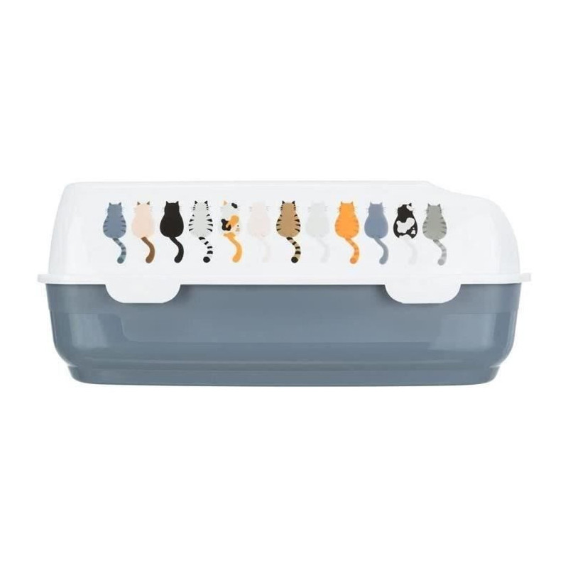 TRIXIE Delio litter box - Rim - 38 × 20 × 50 cm - Gray and white pri