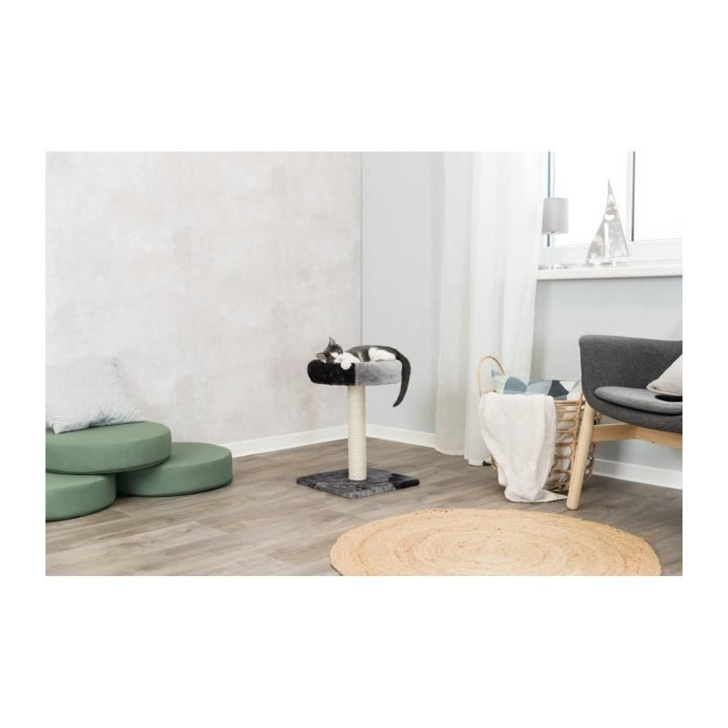 TRIXIE Tarifa Cat tree Height 52 cm gray and black plush and natural s