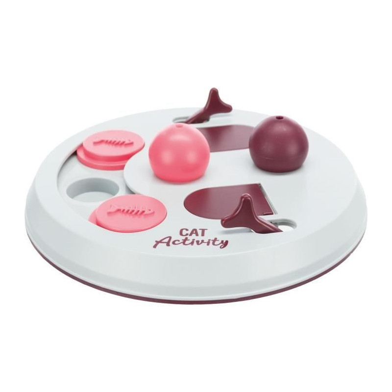 TRIXIE Activity Flip Board - Ø 23 cm - Light gray and pink - For cats
