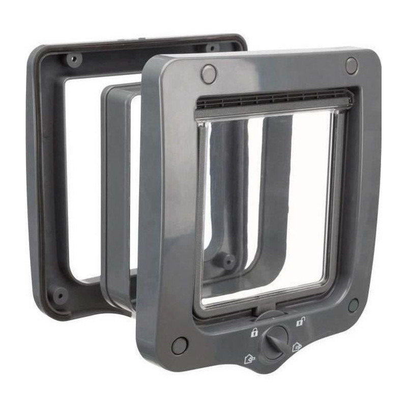 Chatiere - 4 positions - With tunnel - 20 × 22 cm - Gray