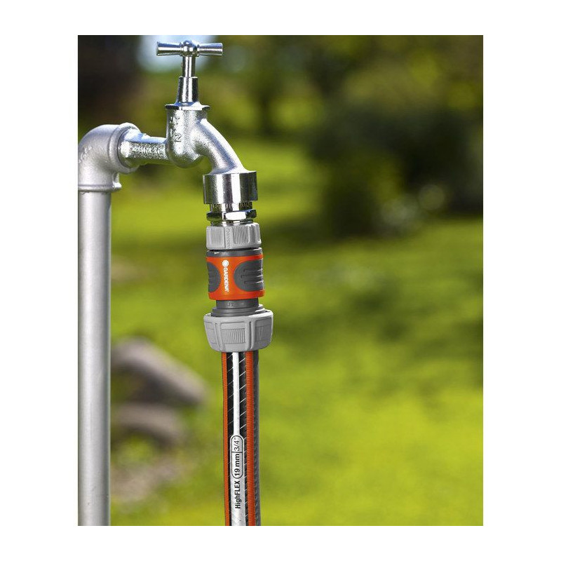 Quick Gardena watering fitting - adapted Ø19 mm hose - 1 click fixing