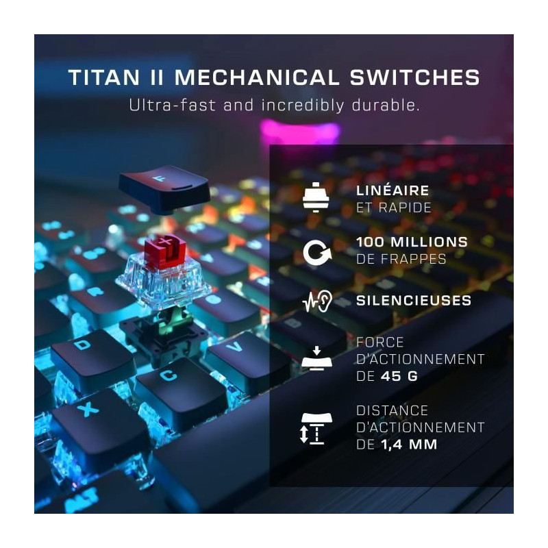 Mechanical PC gaming keyboard - TURTLE BEACH - Vulcan II - Black