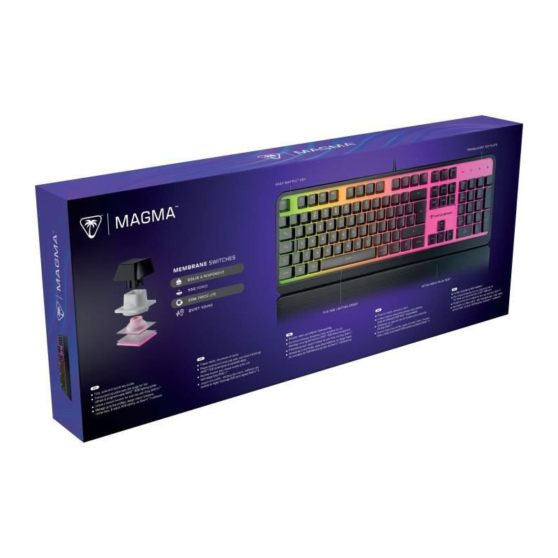 Turtle Beach Magma Gaming Keyboard - RGB Membrane - Black, Quiet Keys,