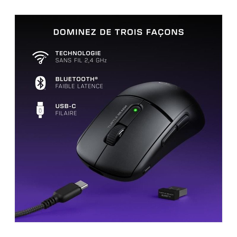 Wireless Gaming Mouse - TURTLE BEACH - Burst II Air - Black