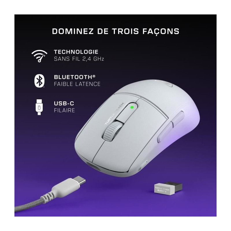 Wireless Gaming Mouse - TURTLE BEACH - Burst II Air - White
