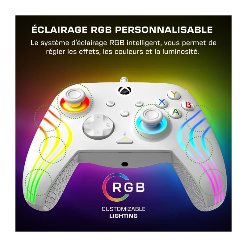 Gamepad - Xbox Series X|S, Xbox One and PC - Afterglow Wave - RGB - Wi