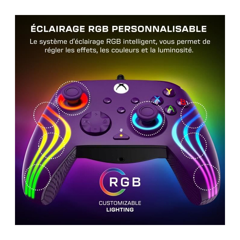 Gamepad - Xbox Series X|S, Xbox One and PC - Afterglow Wave - RGB - Wi