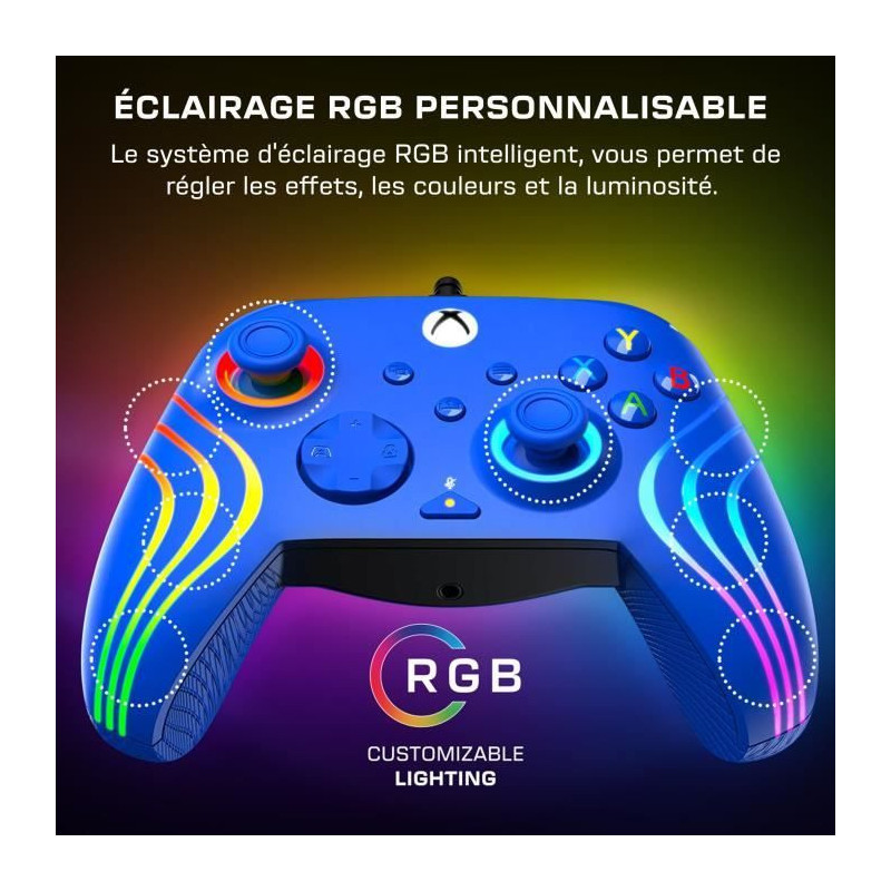Gamepad - Xbox Series X|S, Xbox One and PC - Afterglow Wave - RGB - Wi