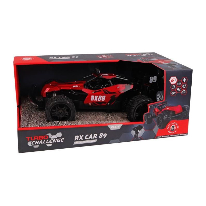 Remote Control Car - TURBO CHALLENGE - RX Car 89 093721 - Red - 1/12 -