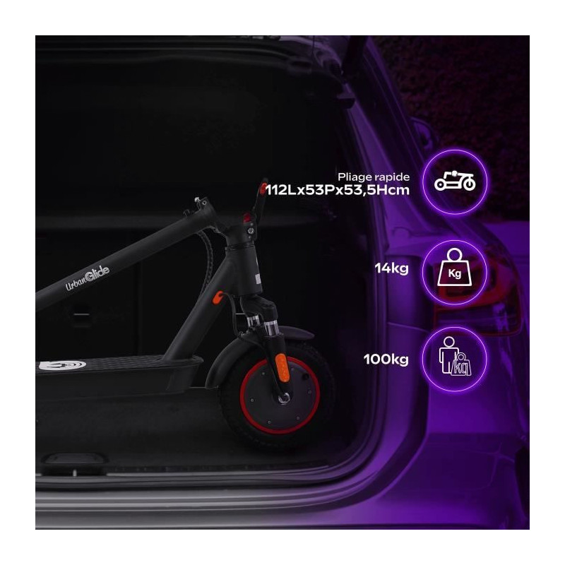 Foldable electric scooter - URBANGLIDE - 100 MAX - 350W - 10 wheels -