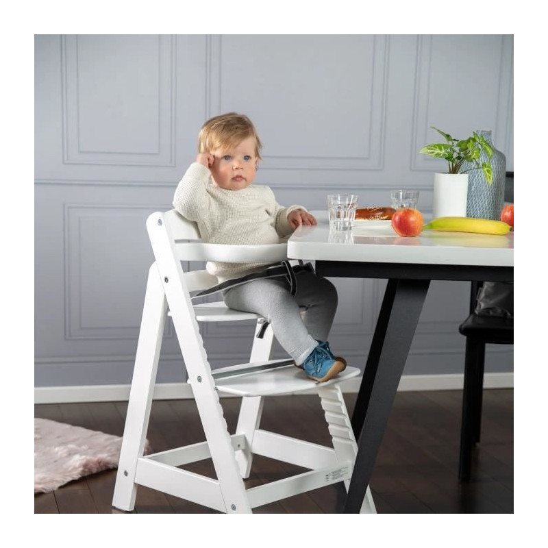 Sit Up III Wooden High Chair - ROBA - Height Adjustable - White