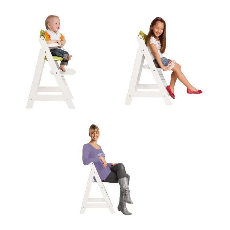 Sit Up III Wooden High Chair - ROBA - Height Adjustable - White