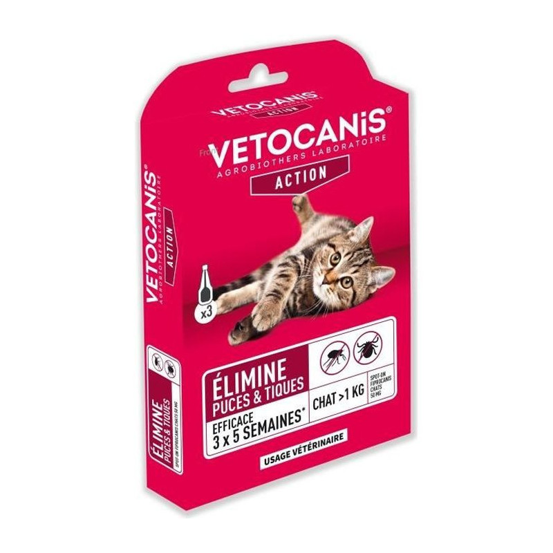 VETOCANIS Spot On, Anti-flea and Anti-tick pipettes - For cat