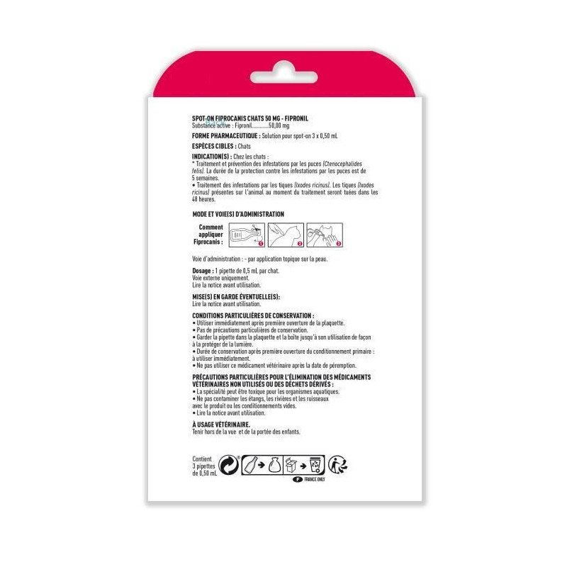 VETOCANIS Spot On, Anti-flea and Anti-tick pipettes - For cat