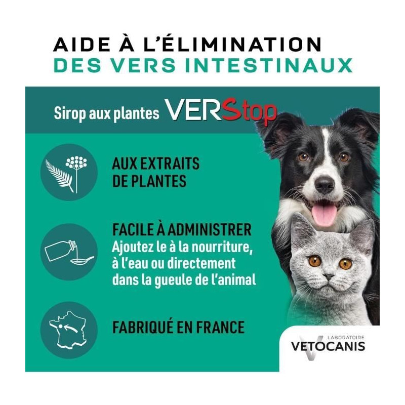 VETOCANIS Syrup against worms - 125 ml - For dogs and cats