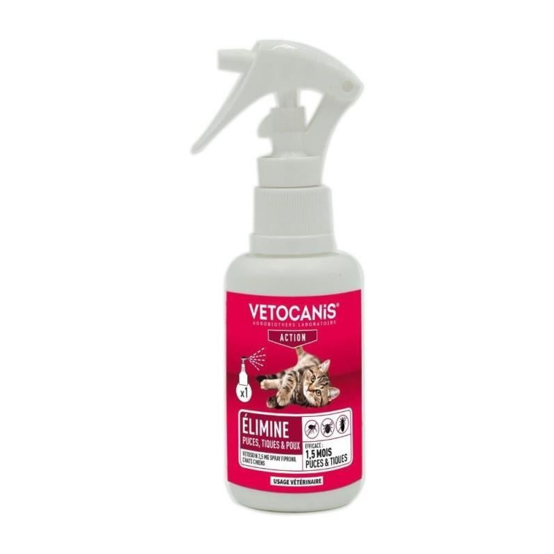 VETOCANIS Anti-parasitic, anti-flea and anti-tick spray - 100 ml - For