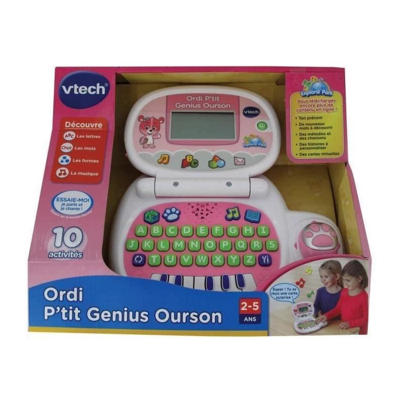 VTECH - Ordi P'tit Genius Pink Bear - Computer Educational Child