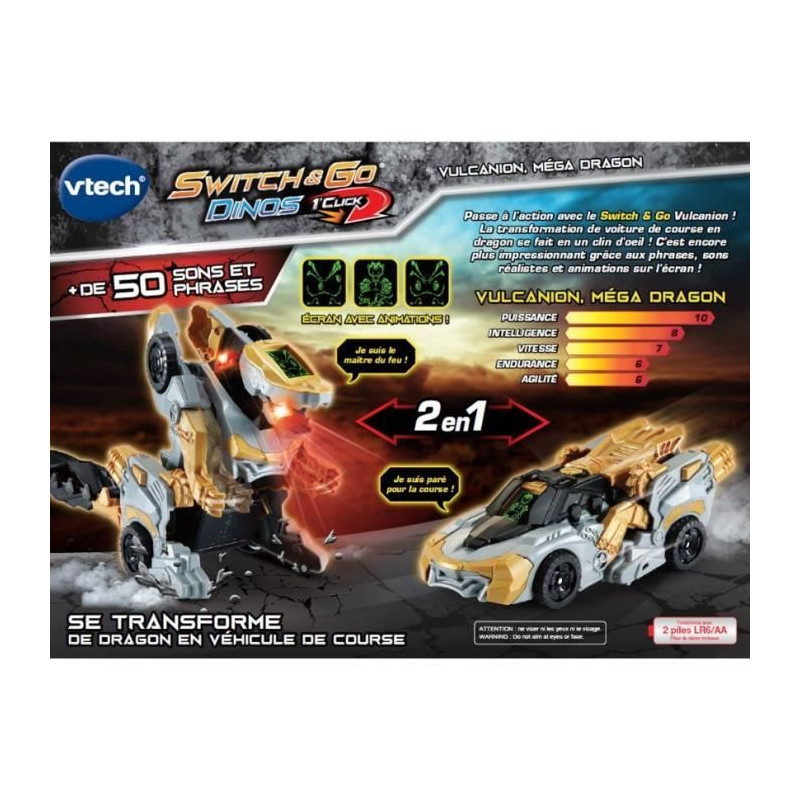 VTECH - Switch & Go Dinos - 1'click - Vulcanion, Mega Dragon