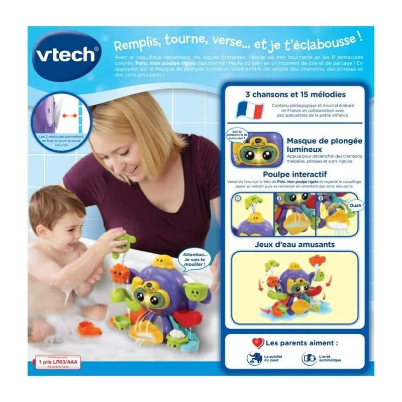 VTECH BABY - Bath Toy - Polo, My Funny Octopus