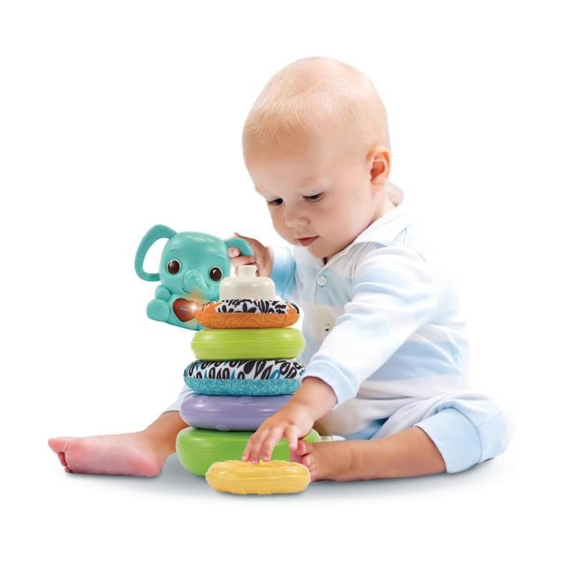 VTECH BABY - Nino, Baby Elephant Stacko 3 in 1 (Bio-Based Plastic)