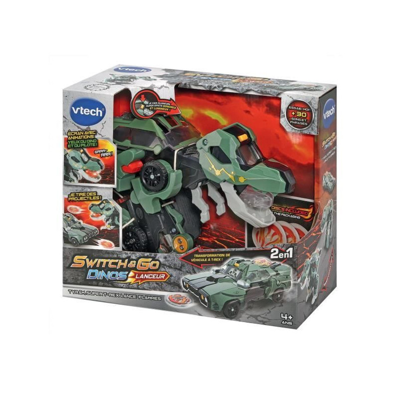 VTECH - Switch & Go Dinos Launcher - Tyram, Super T -Rex Lance Flames