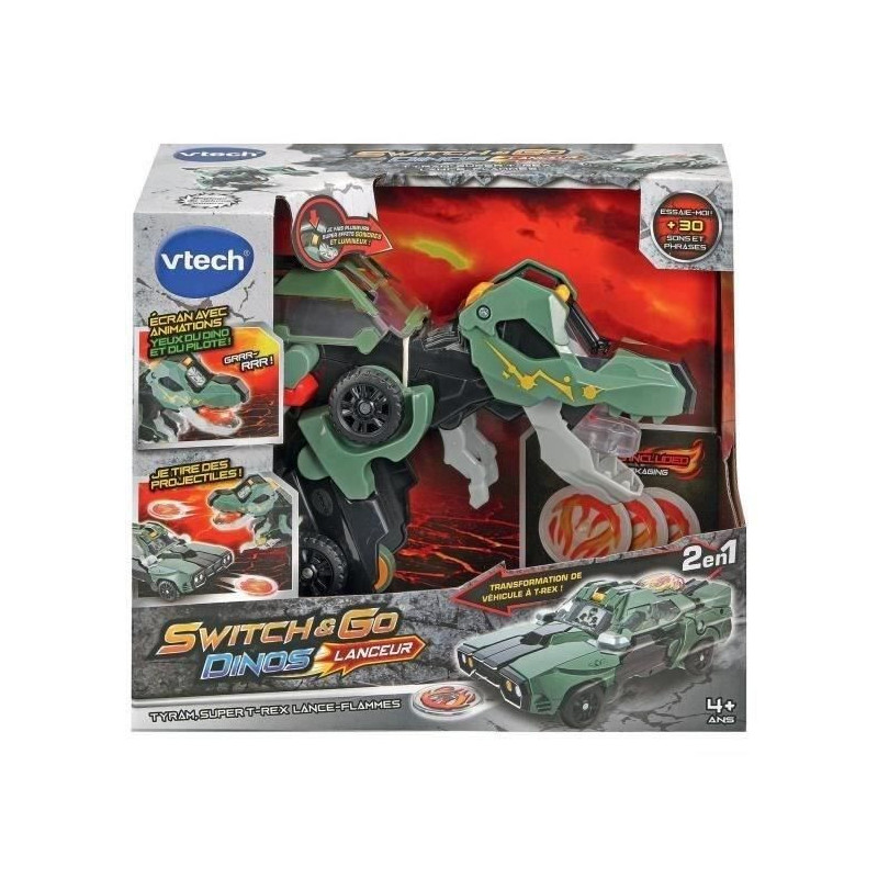 VTECH - Switch & Go Dinos Launcher - Tyram, Super T -Rex Lance Flames