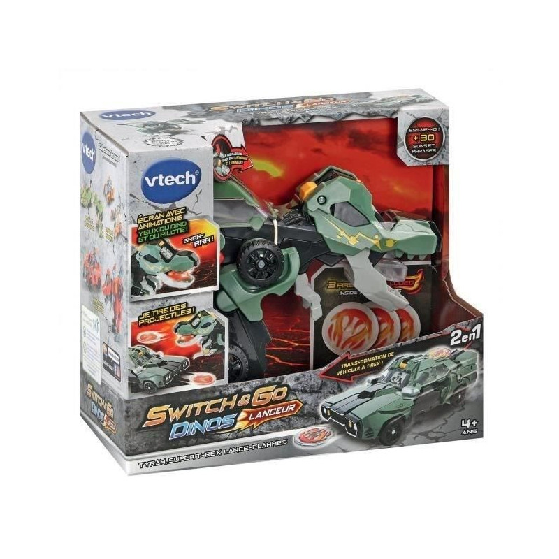 VTECH - Switch & Go Dinos Launcher - Tyram, Super T -Rex Lance Flames