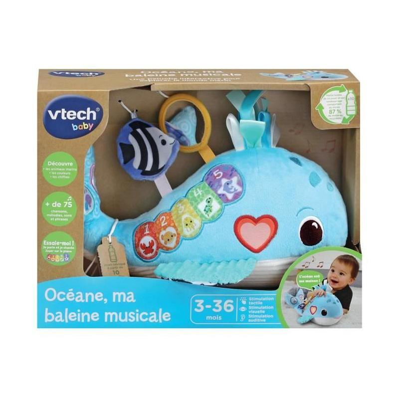 VTECH OCÉANE, MY MUSICAL WHALE (RECYCLED PLASTIC BOTTLES)