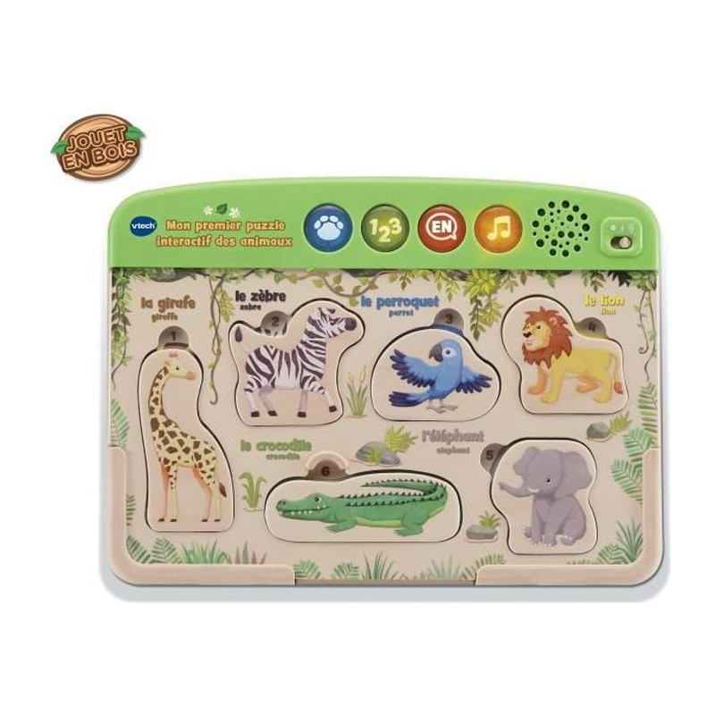 VTECH BABY - My First Interactive Animal Jigsaw Puzzle - FSC Wood Toy