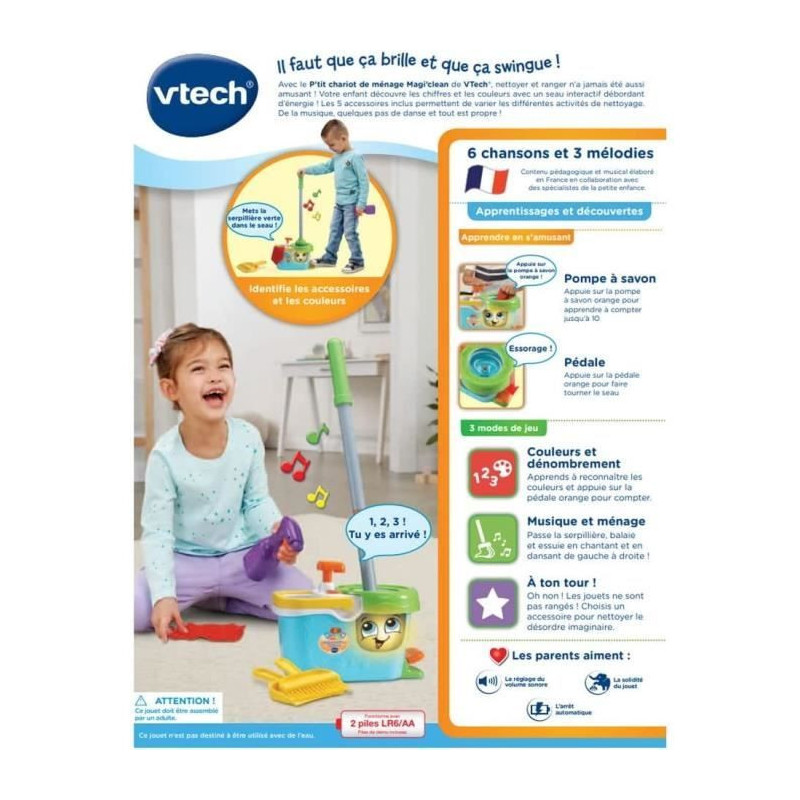 VTECH - 1,2,3 Imitate Me - Little Magi'clean Cleaning Trolley - Childr