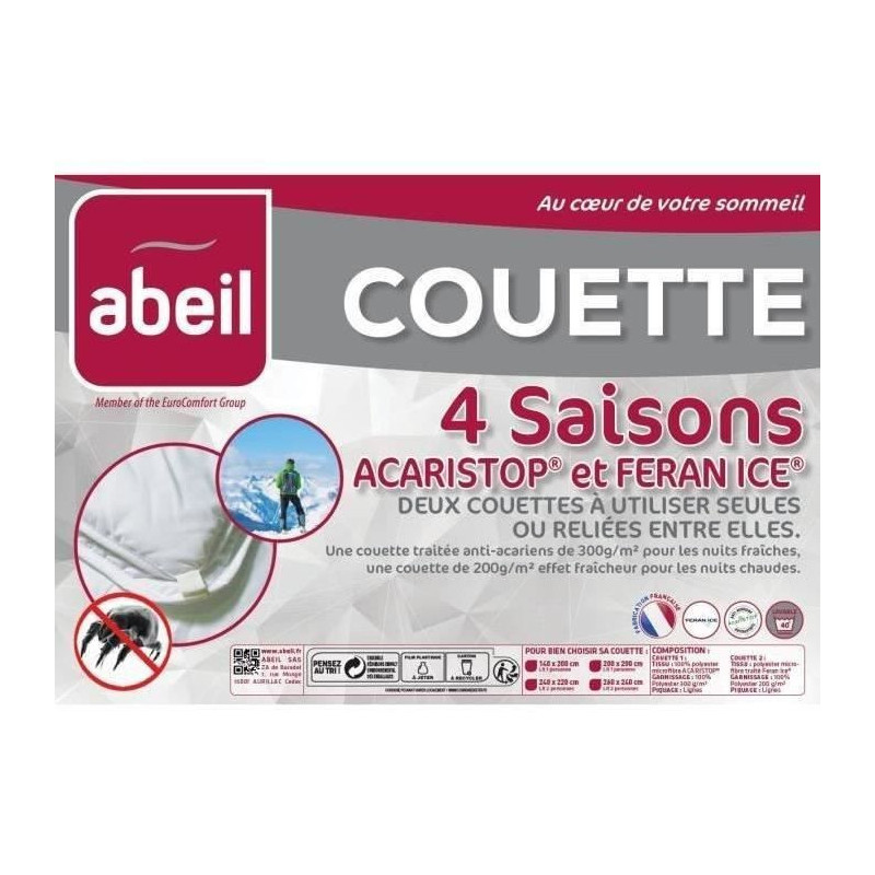 Abeil duvet 4 anti-ACRAIRS 140x200cm