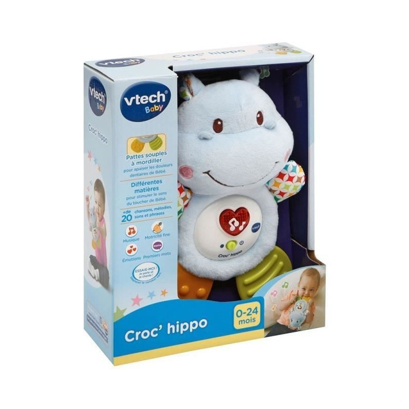 VTECH BABY - Rattle Croc'Hippo - Textured Plush