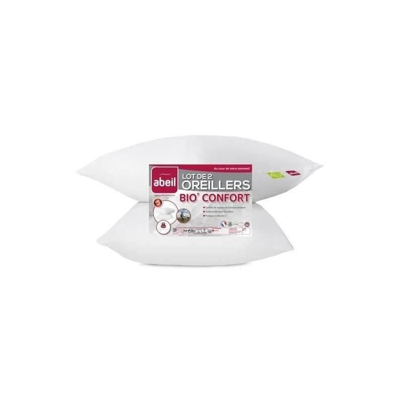 ABEIL Set of 2 Organic Comfort Pillows - 60 x 60 cm - White